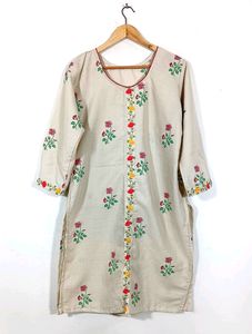Floral Beige Kurta (Women)
