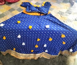🔥Blue & Yellow  राजस्थानी लहंगा 💞