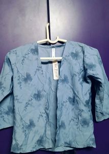 Navy Blue Dotted Crop Top Combo