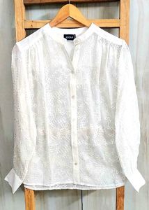 Elegant White Embroidered shirt Size-42-44