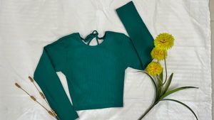 Sea Green Bodyfit CropFull Sleeves | Size S |
