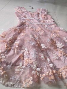 Pink Floral Embroidered Dress