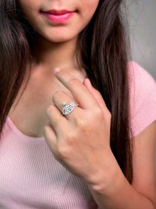 Zirconia Diamond Ring Pure Silver 925