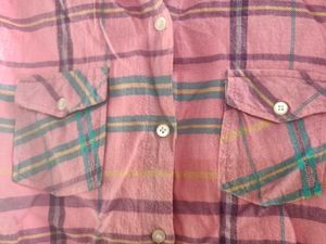 Vintage Pink Plaid Sleeveless Shirt