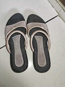 Sparkly Silver Slides