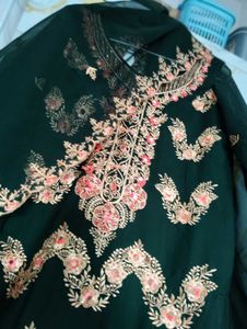 Green Embroidered Kurta Set