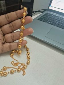 Beated Gold Colour Chain &amp; Party Wear Earrings