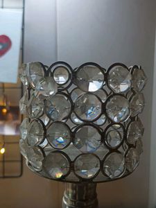 Vintage Crystal Candle Holder Dual Arm Stand