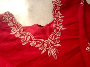 Red Embroidered Kurta