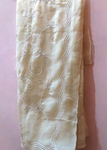 Cream Sequence And Stone Saree