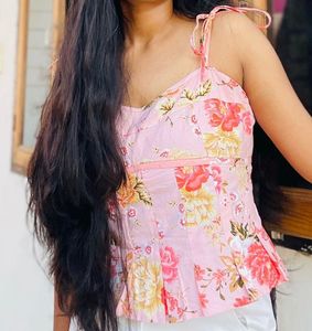 Floral Tie-Strap Tank Top