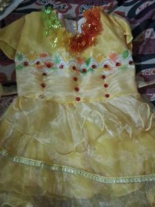 Yellow Colour Kids Frock