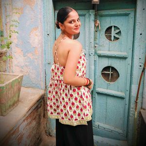Floral Print Short Kurta