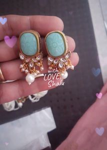 Kundan And Pearl Choker Set In Pista Green Colour