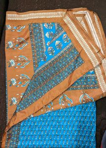 Daily Wear Blue Color synthetic Saree