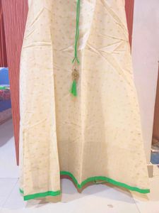 Neon Anarkali Suit With Salwar And Net Dupatta