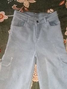 Light Wash Utility Jeans