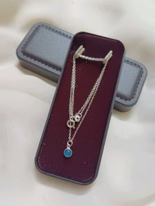 Original dainty Silver Necklace With Chalcedony