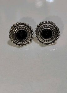 Oxidised circle Shape Tiny Stud Earrings for Women