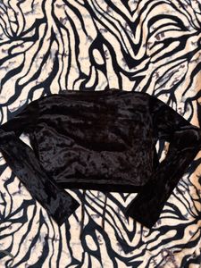 Velvet Black Crop Jacket