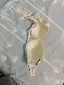 Lace Bra - Beige, Padded