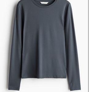 H&amp;M Grey Ribbed Top