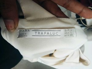 Zara Cream Back Open Bow Min  Dress