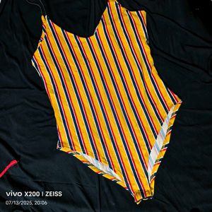 I. Striped Bodysuit Top