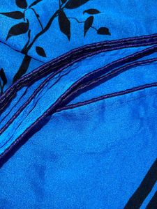 Amazing Blue Tree Print Saree