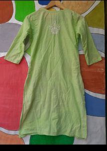 Green Chikankari Kurti