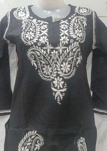 Elegant Black Embroidered Kurti