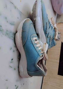 Blue Platform Sneakers