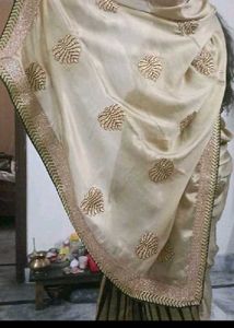 Black Fancy Saree Golden Palla