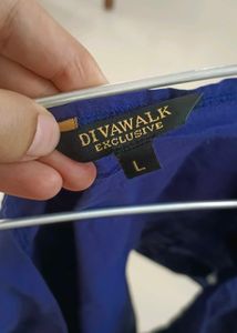 Blue Puff Sleeve Crop Top