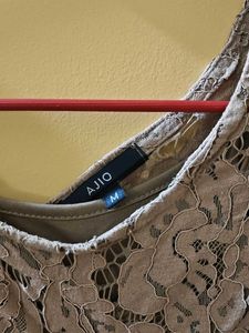 Ajio Elegant Long Sleeve Lace Top