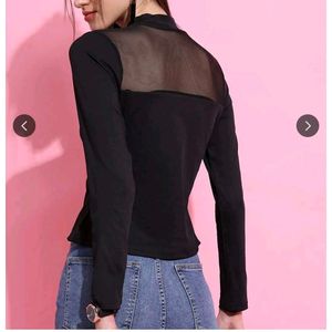 Chic Black Mesh Top