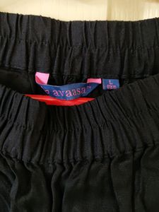 Black Cotton Palazzo/Straight Cut Bottom