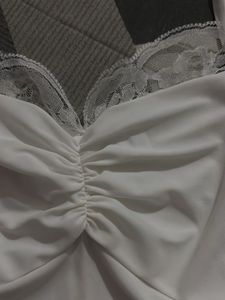 White Gathered Lace Top