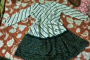Leheriya Print Peplum Top
