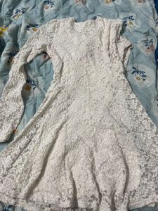 White A Line Beautiful Dress