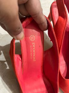 Pramod Red Slingback Heels