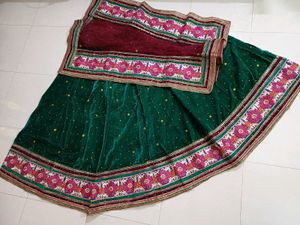 💥🆕️ Semi-Stitched Velvet Lehenga