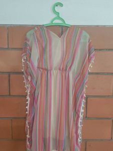 Striped Kaftan Cover-Up