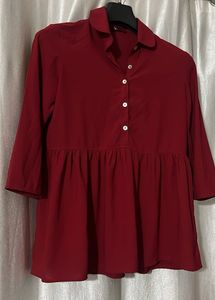 Red Peplum Top
