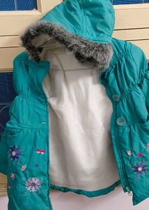 Blue Puffer Jacket For Girls 💙
