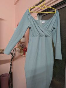 🩵INSTA TRENDY BODYCON DRESS, SKY BLUE, MEDIUM🩵