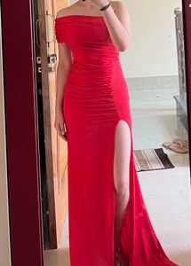 Red Floor Length Dress