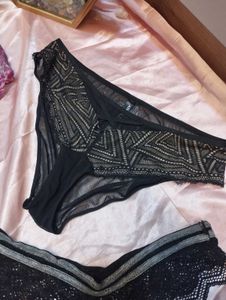 Lace &amp; Print Panties Set