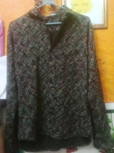 Black Shirt With Printed Flowers