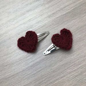 Pink Heart Hair Clips (Set of 2)